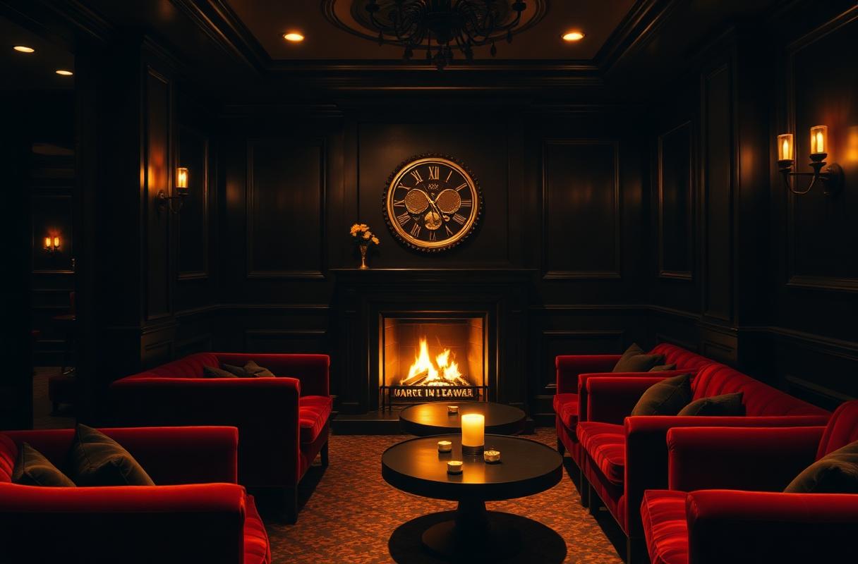 A firelit boutique lounge